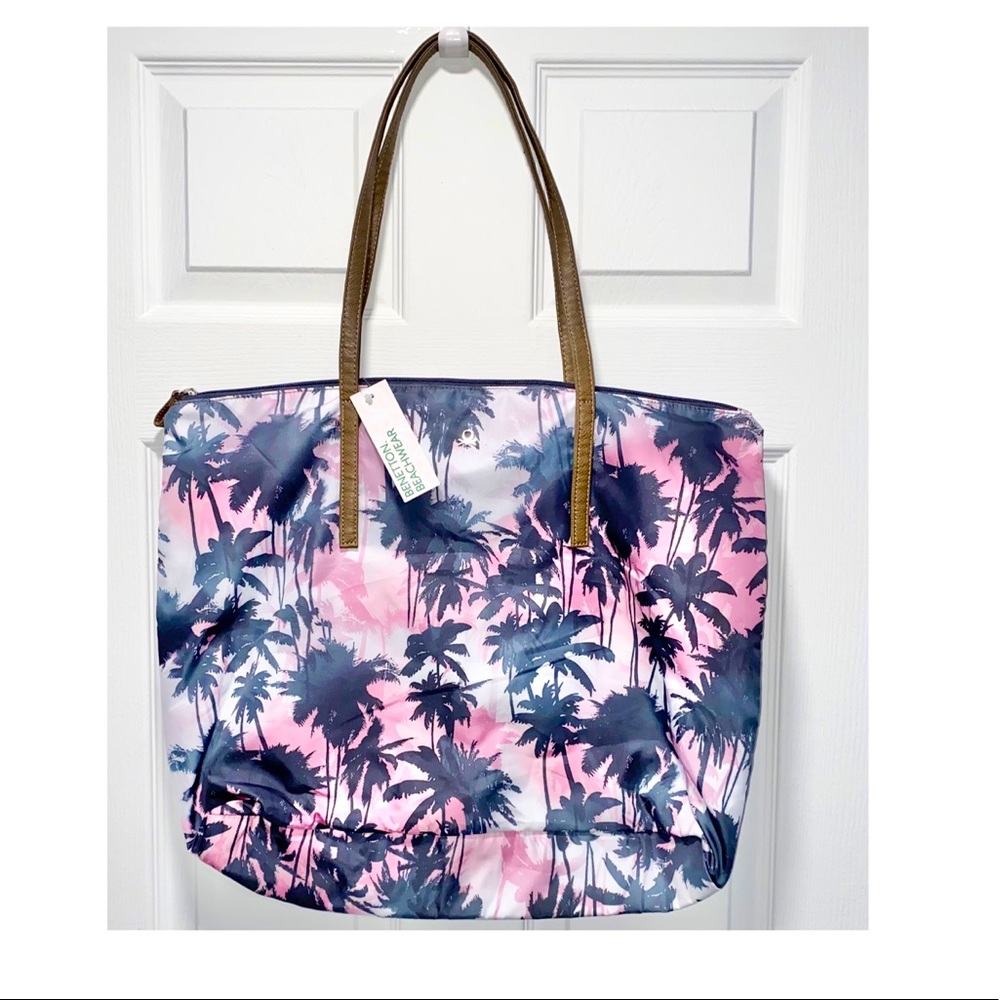 BENETTON BEACHWEAR PALM TOTE BAG